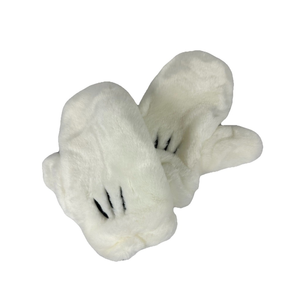 Disney Mickey Mouse Plush Mittens White Winter Gloves Tokyo Disney Resort